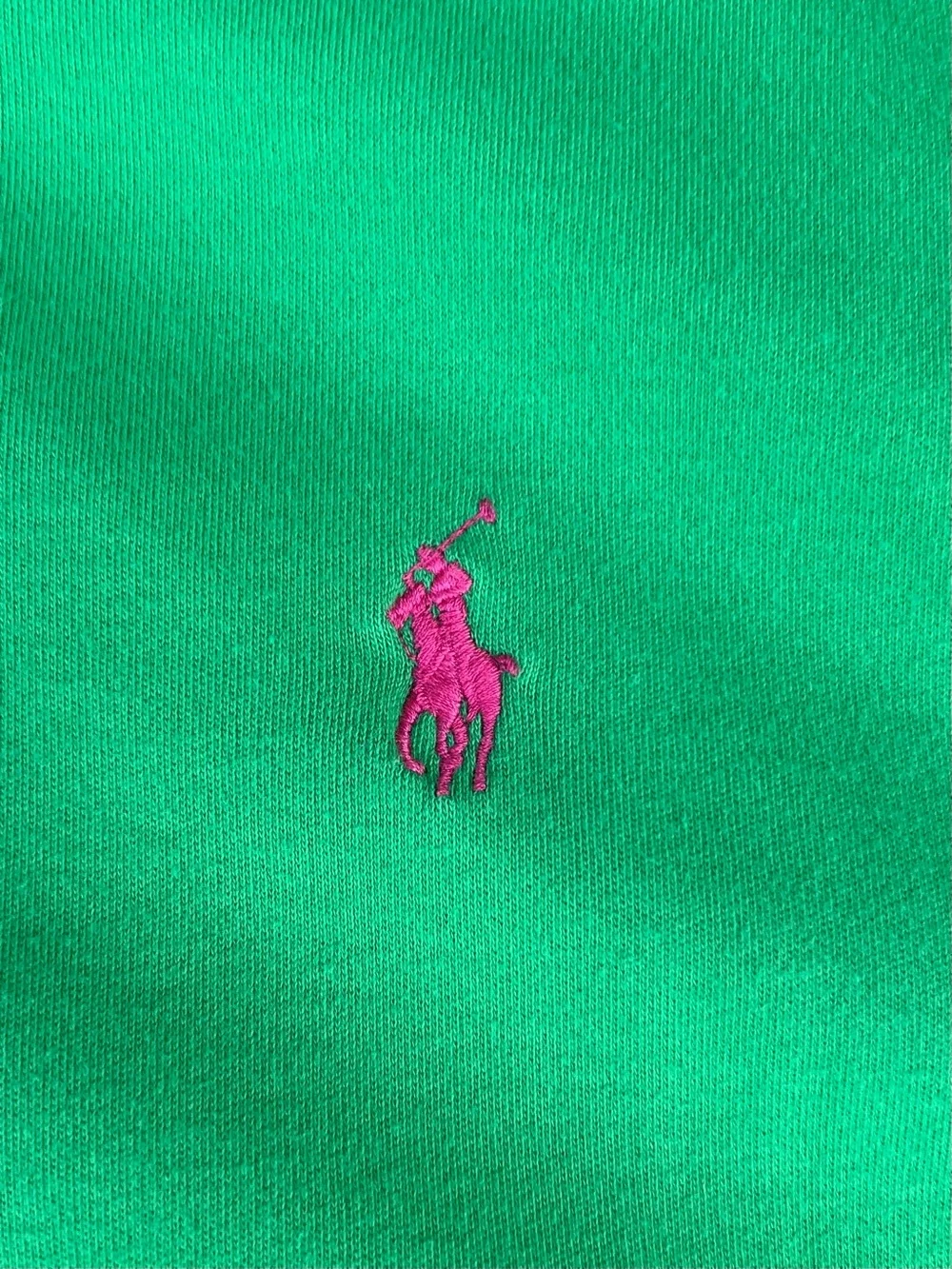 Polo by Ralph Lauren Green Polo with Pink Pony Embroidery